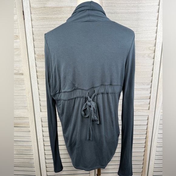 ANTHROPOLOGIE (Meadow Rue) Boho Open Front Cardigan Crochet Knit Blue/Gray-Small - Picture 2 of 2